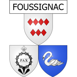Pegatinas escudo de armas de Foussignac adhesivo de la etiqueta engomada