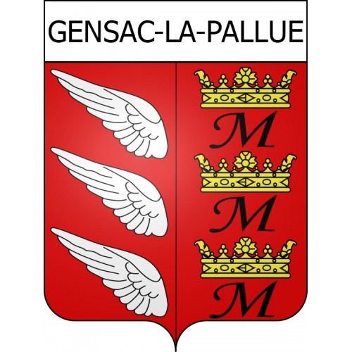 Gensac-la-Pallue Sticker wappen, gelsenkirchen, augsburg, klebender aufkleber