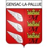 Pegatinas escudo de armas de Gensac-la-Pallue adhesivo de la etiqueta engomada