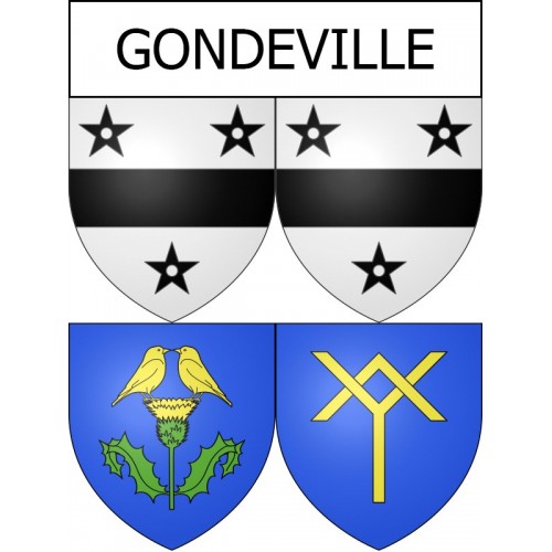 Gondeville 16 ville Stickers blason autocollant adhésif