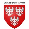 Pegatinas escudo de armas de Graves-Saint-Amant adhesivo de la etiqueta engomada