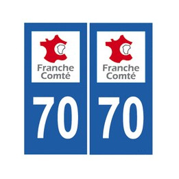 70 Haute-Saône autocollant plaque