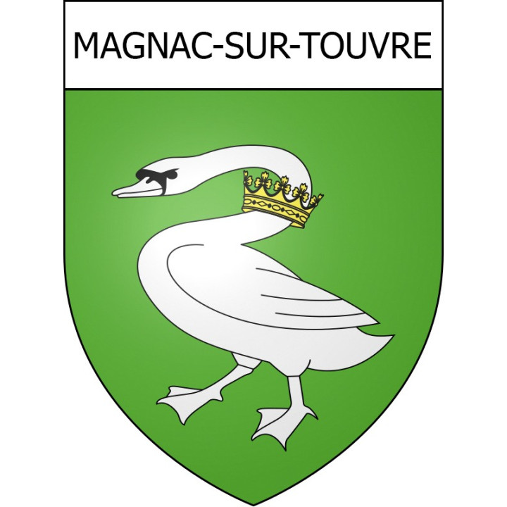 Pegatinas escudo de armas de Magnac-sur-Touvre adhesivo de la etiqueta engomada