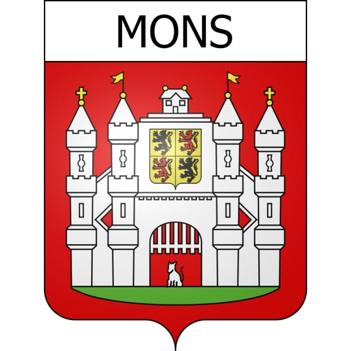 Mons Sticker wappen, gelsenkirchen, augsburg, klebender aufkleber