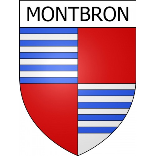 Pegatinas escudo de armas de Montbron adhesivo de la etiqueta engomada