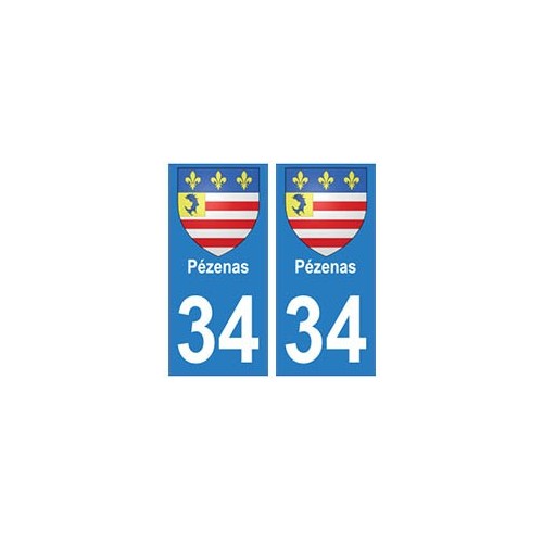 34 Pézenas blason autocollant plaque immatriculation ville