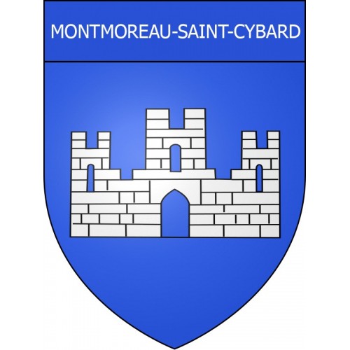 Pegatinas escudo de armas de Montmoreau-Saint-Cybard adhesivo de la etiqueta engomada