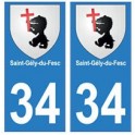34 Saint-Gély-du-Fesc blason autocollant plaque immatriculation ville