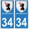 34 Saint-Gély-du-Fesc blason autocollant plaque immatriculation ville