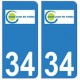 34 Saint-Jean-de-Védas logo autocollant plaque immatriculation ville