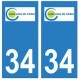 34 Saint-Jean-de-Védas logo autocollant plaque immatriculation ville