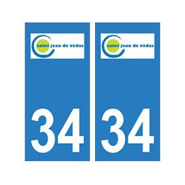 34 Saint-Jean-de-Védas logo autocollant plaque immatriculation ville