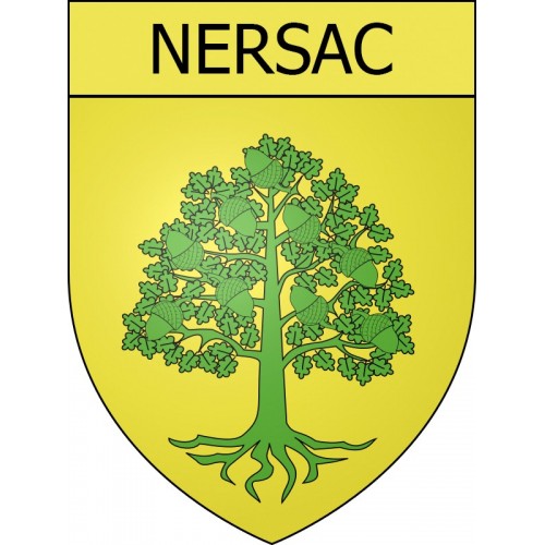 Pegatinas escudo de armas de Nersac adhesivo de la etiqueta engomada
