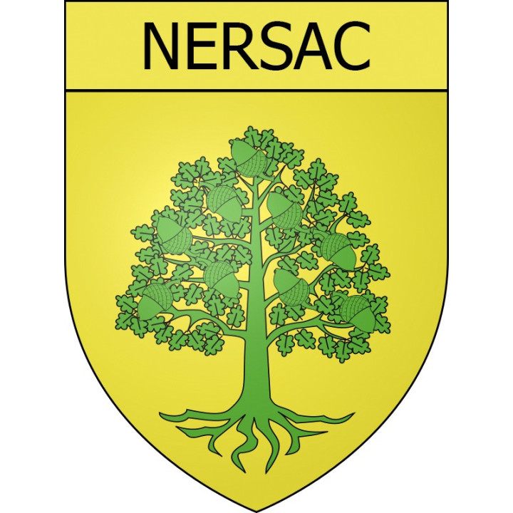 Pegatinas escudo de armas de Nersac adhesivo de la etiqueta engomada