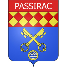 Pegatinas escudo de armas de Passirac adhesivo de la etiqueta engomada