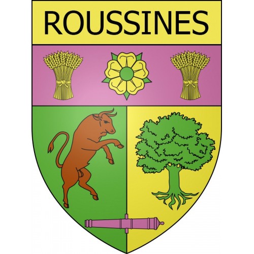 Roussines 16 ville Stickers blason autocollant adhésif