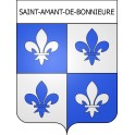 Pegatinas escudo de armas de Saint-Amant-de-Bonnieure adhesivo de la etiqueta engomada