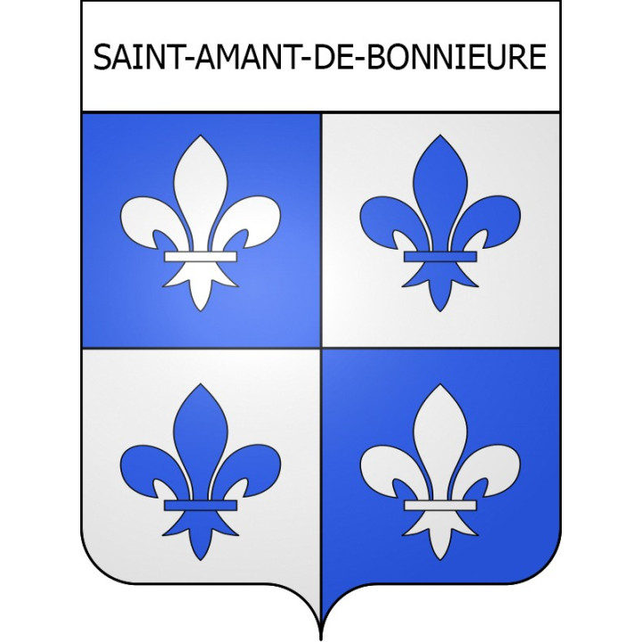 Pegatinas escudo de armas de Saint-Amant-de-Bonnieure adhesivo de la etiqueta engomada