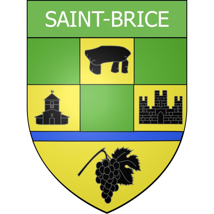 Pegatinas escudo de armas de Saint-Brice adhesivo de la etiqueta engomada