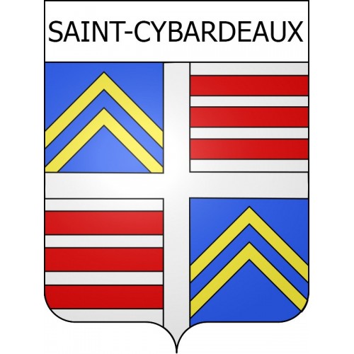 Pegatinas escudo de armas de Saint-Cybardeaux adhesivo de la etiqueta engomada