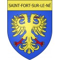 Pegatinas escudo de armas de Saint-Fort-sur-le-Né adhesivo de la etiqueta engomada
