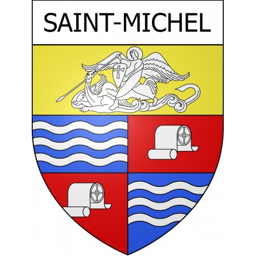 Pegatinas escudo de armas de Saint-Michel adhesivo de la etiqueta engomada