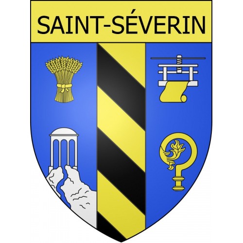 Pegatinas escudo de armas de Saint-Séverin adhesivo de la etiqueta engomada
