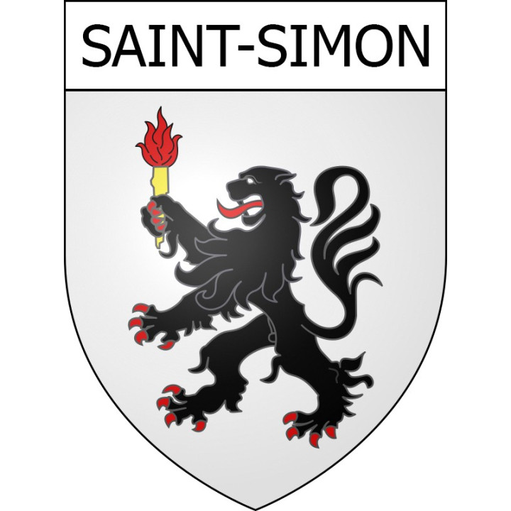 Pegatinas escudo de armas de Saint-Simon adhesivo de la etiqueta engomada