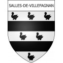 Pegatinas escudo de armas de Salles-de-Villefagnan adhesivo de la etiqueta engomada