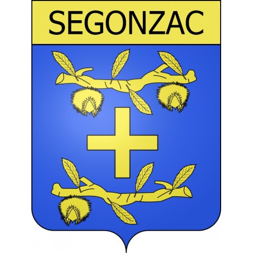 Pegatinas escudo de armas de Segonzac adhesivo de la etiqueta engomada