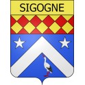 Pegatinas escudo de armas de Sigogne adhesivo de la etiqueta engomada