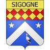 Pegatinas escudo de armas de Sigogne adhesivo de la etiqueta engomada