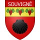 Pegatinas escudo de armas de Souvigné adhesivo de la etiqueta engomada