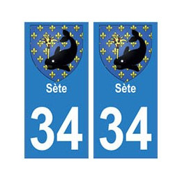 34 Sète blason autocollant plaque immatriculation ville