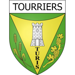 Pegatinas escudo de armas de Tourriers adhesivo de la etiqueta engomada