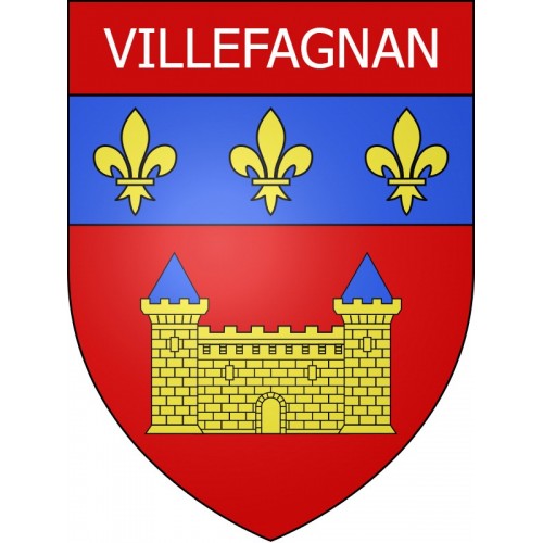 Pegatinas escudo de armas de Villefagnan adhesivo de la etiqueta engomada