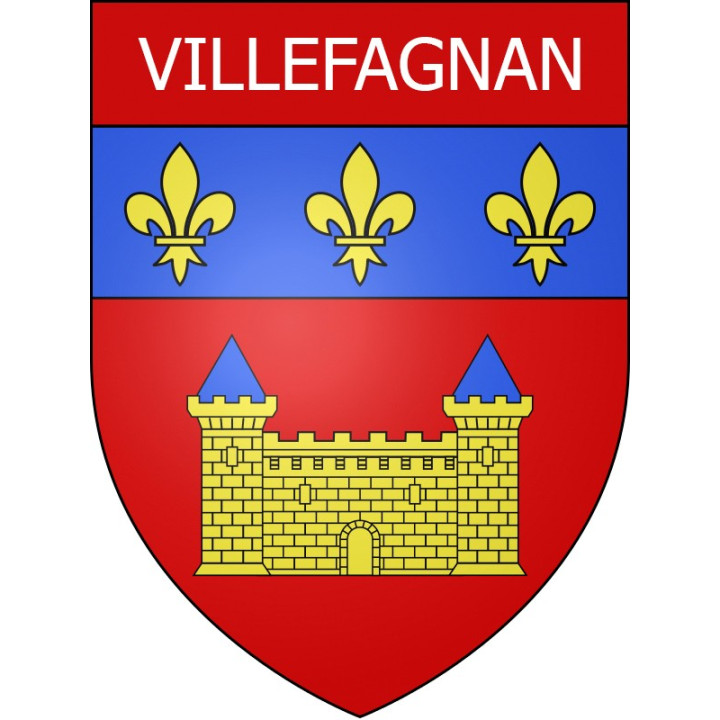 Pegatinas escudo de armas de Villefagnan adhesivo de la etiqueta engomada