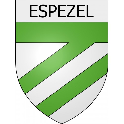 Pegatinas escudo de armas de Belcaire adhesivo de la etiqueta engomada