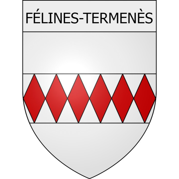 Pegatinas escudo de armas de Félines-Termenès adhesivo de la etiqueta engomada