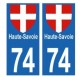 74 Haute-Savoie autocollant plaque