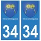 34 Villeneuve-les-Magueloneblason autocollant plaque immatriculation ville