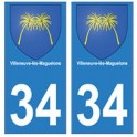 34 Villeneuve-les-Magueloneblason autocollant plaque immatriculation ville
