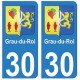 30 Grau-du-Roi ville autocollant plaque stickers
