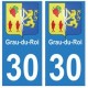 30 Grau-du-Roi ville autocollant plaque stickers