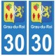 30 Grau-du-Roi ville autocollant plaque stickers