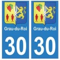 30 Grau-du-Roi, en la ciudad de etiqueta, placa de la etiqueta engomada