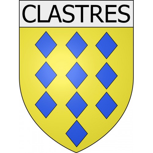 clastres 02 ville Stickers blason autocollant adhésif