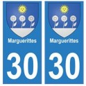 30 Marguerittes ville autocollant plaque stickers