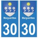 30 Marguerittes ville autocollant plaque stickers
