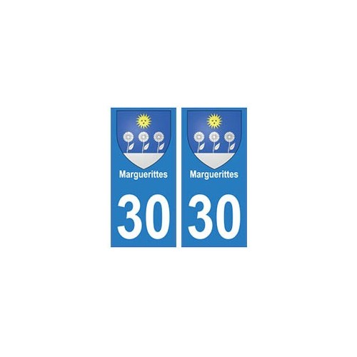 30 Marguerittes ville autocollant plaque stickers